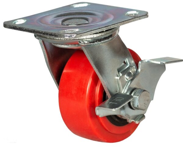 Колесо большегрузное поворотное  с тормозом 200 мм SCpb