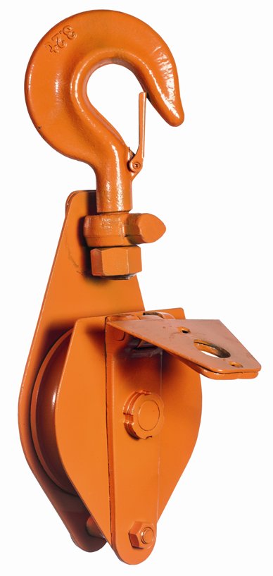 Блок шкивовый однорольный с крюком и откидной Блок шкивовый однорольный с крюком и откидной