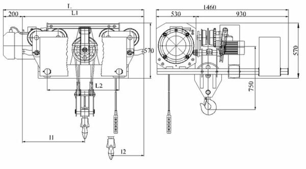 ТАЛИ С МАЛОЙ СТРОИТЕЛЬНОЙ ВЫСОТОЙ Т 630, Г/П 6,3Т 6,3М ТАЛИ С МАЛОЙ СТРОИТЕЛЬНОЙ ВЫСОТОЙ Т 630, Г/П 6,3Т 6,3М